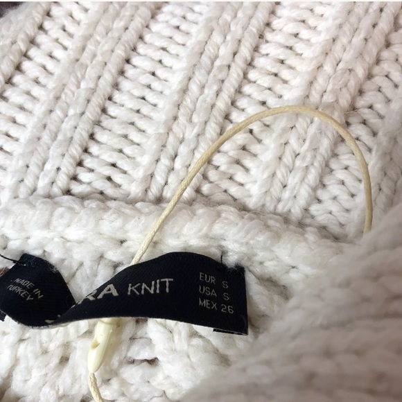 Zara Ivory Cable Knit Long Sleeve Oversize Sweater - Picture 5 of 5